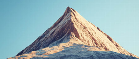 Craggy peak rises sharply under a clear blue sky showcasing stunning natural beautyの素材