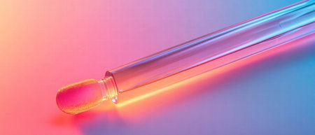 Glossy lip gloss applicators in a striking hyper-realistic display with vibrant colorsの素材