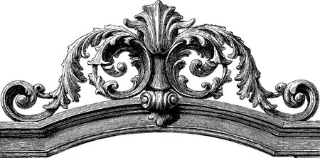 Ornate baroque gate design with floral accents for artistic decor and printのイラスト素材