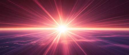 Cinematic abstract light flares create a vibrant texture across the darkened skyの素材