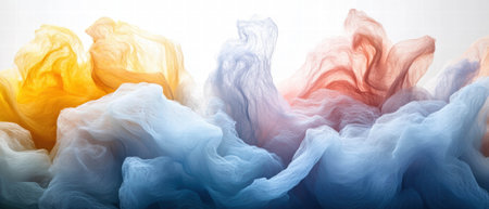 Vibrant tie-dye effects showcasing warm colors and dynamic textures in abstract formationの素材