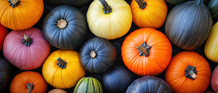 Colorful variety of vegetables displayed at a vibrant farmers market in autumnの素材