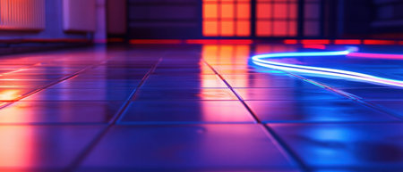 Underfloor heating installation showcasing vibrant detail and soft lighting in a modern settingの素材