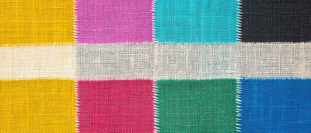 Colorful thread pattern overlay texture perfect for creative projects and designsの素材