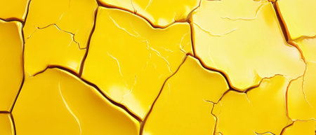 Unique texture of cracked wax with brittle yellow surfaces and irregular linesの素材