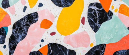Bold colors and abstract shapes create vibrant Formica patterns in modern designの素材