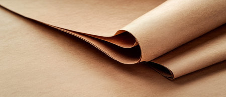 Crafting with dark brown kraft paper showcasing smooth texture and subtle grain detailsの素材