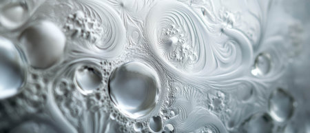 Intricate etched glass texture featuring smooth patterns and dropletsの素材
