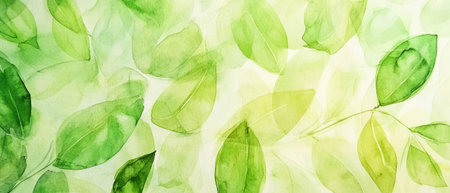 Bright green leaves showcase delicate spring texture and vibrant colors in natural settingの素材