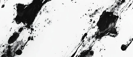 Exploration of black ink patterns on a stark white background highlighting unique texturesの素材