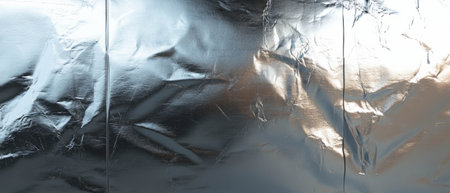 Polished aluminum surface reflecting light creates a smooth, mirror-like textureの素材