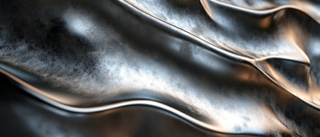 Textured brushed metal surface reflecting light with smooth and glossy appealの素材
