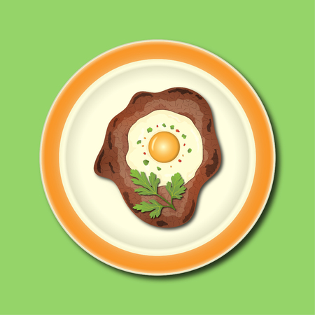 meat with eggのイラスト素材