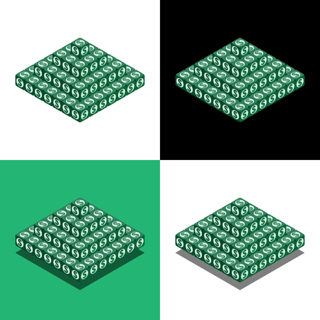 Pyramid of the cubes with dollar logo in isometric view, money pyramidのイラスト素材