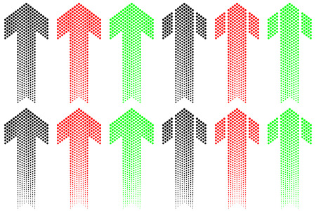 Arrow of decreasing dots with an angular end on a white backgroundのイラスト素材