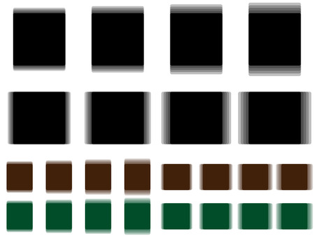 Vibrant square, vibrating black brown green square, horizontal and vertical vibration of figure, quadratic template with vibration effect on white backgroundのイラスト素材