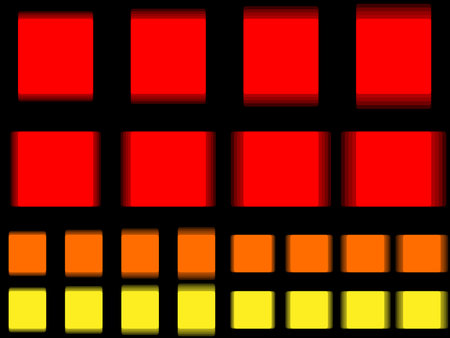 Vibrant square, vibrating red yellow square, horizontal and vertical vibrations