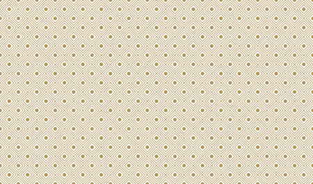 Golden Geometric Pattern, Increased. Seamless Golden Pattern with Lines, Rhombuses and Geometric Figures on White Background. Can Use for Wrapping Paper, Textile and Gift Packのイラスト素材