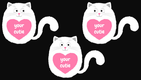 White Feline in Cartoon Styleのイラスト素材