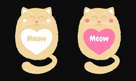 Beige Feline in Cartoon Styleのイラスト素材
