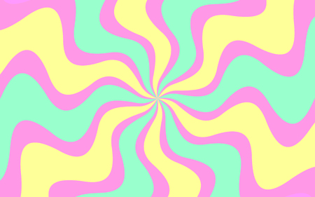 Vector background with Wavy Lines. Creative Background consisting of Stripe Shapes with Liquid effect of Color outgoing from the center. Yellow, pink and turquoise colorsのイラスト素材