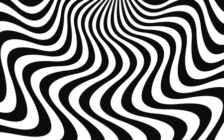 Wavy lines vector background. Simple Background consisting of stripe shapes with liquid effect of colors, black and white.のイラスト素材