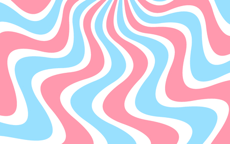 Wavy lines vector background. Simple Background consisting of stripe shapes with liquid effect of soft colors, blue, white and light red.のイラスト素材