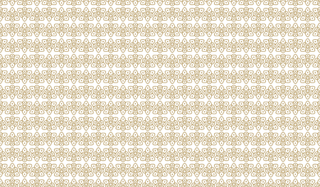 Golden geometric pattern. Seamless golden pattern with triangular outline figures and rhombuses on the white background.のイラスト素材
