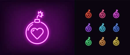 Neon bomb icon.のイラスト素材