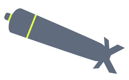 Large heavy warhead in flat style on a white background. Vector charge of a deadly aircraft weapon.のイラスト素材