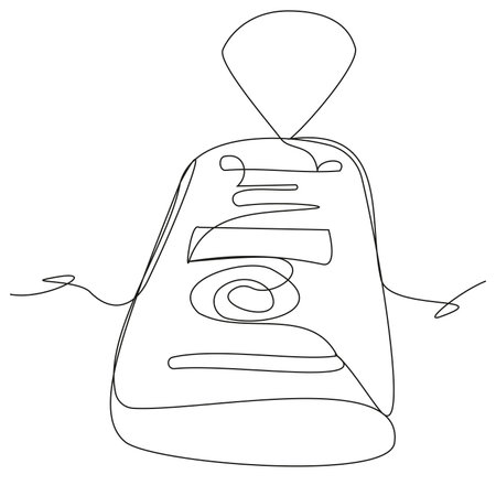 Simple one line remote control on a white background. Vector image of a device for control, tv, household appliances, home. Vector symbol of remote command sending via IR port.のイラスト素材