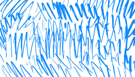 Wavy blue lines with a marker on a white background. Vector hand drawn texture.のイラスト素材