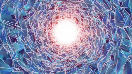 3d rendering of abstract geometric composition,digital art works.
