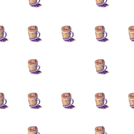 Seamless pattern Coffee desserts Brownie cakesの写真素材