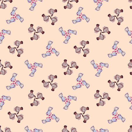 Pattern Coffee maker brewer dzhezwa turka coffee brewer Watercolor sketchの写真素材