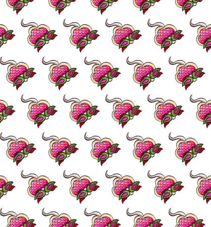 Seamless pattern Moonlight magic flower embroidery textile yellow pink buds curls leavesの写真素材