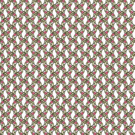 Seamless pattern Moonlight magic flower embroidery textile yellow pink buds curls leavesの写真素材