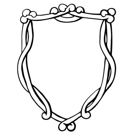Ribbon frame exquisitely swirled vintage baroque retro - free hand vector illustrationのイラスト素材