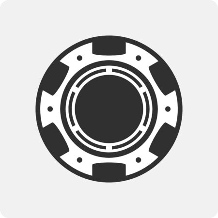 Vector gray flat isolated poker chip icon.のイラスト素材