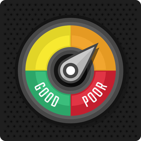 Indicators and gauges. Manometer pressure gauge icons. Vector illustration on perforation background.のイラスト素材