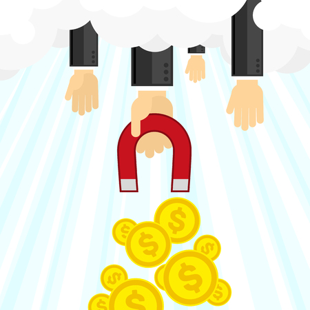 Money business success dollar magnet. Vector illustration.のイラスト素材