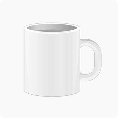 Vector illustration of realistic classic white cup.のイラスト素材