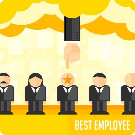 Choosing person for hiring. Job and staff, human and recruitment, select people. Vector illustration.のイラスト素材