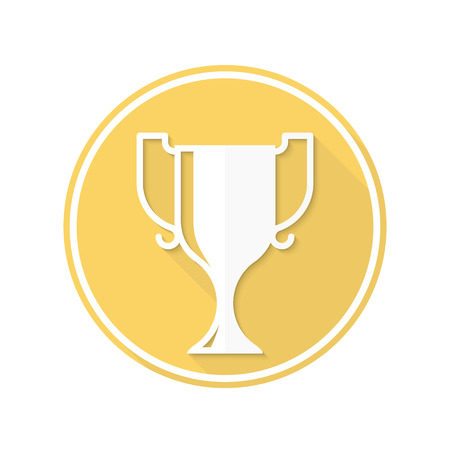 Champions Cup icon. Vector Cup winner icon with long shadow.のイラスト素材