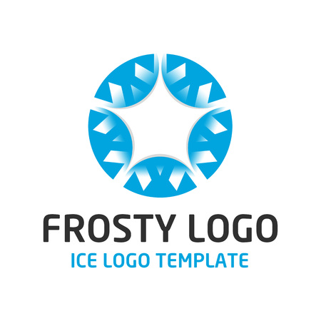 Vector icon stylized snowflakes. logo template for the winter , cold, snow. Concept logo for air conditioners.のイラスト素材