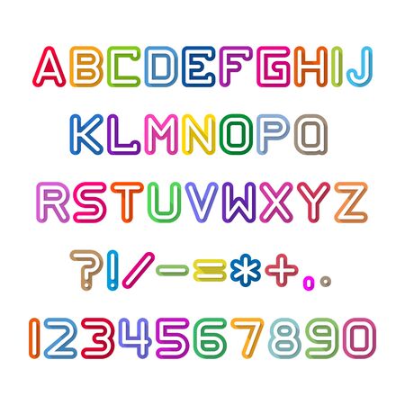 Fun english alphabet letters set. Font style, vector design template elements.のイラスト素材