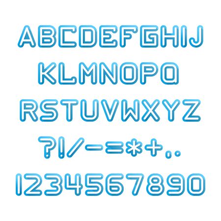 Fun english alphabet one line colorful letters set. Font style, vector design template elements for your application or company.のイラスト素材