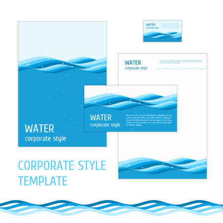 Corporate identity template with digital elements. Modern design elements of corporate identity - the folder, business card, envelope and letterhead. Vector company style for brandbook and guideline.のイラスト素材
