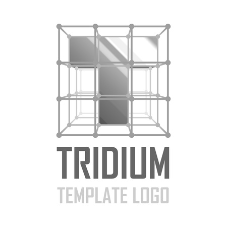 Vector logo template letter T. Icon stylized letter T in the framing grid.のイラスト素材