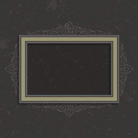 Photo frame vector. Vintage frame on the retro wall.のイラスト素材